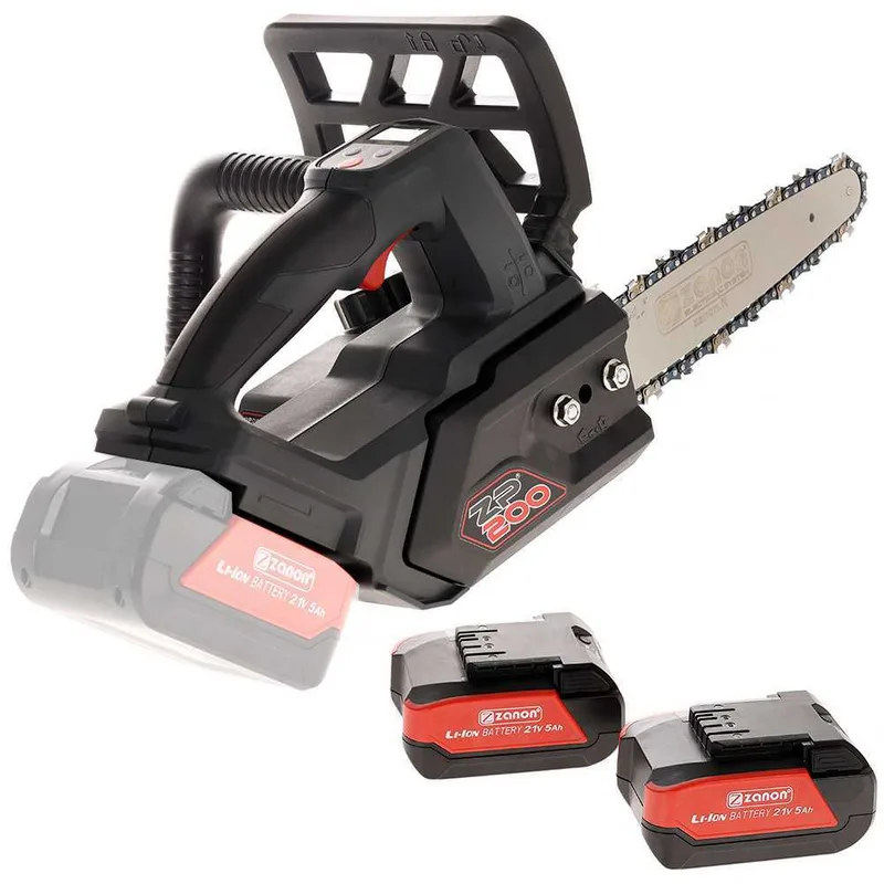 ZANON ZP 200 - Tronçonneuse à batterie 2 x 18 V - 5 Ah - Guide 20 cm
