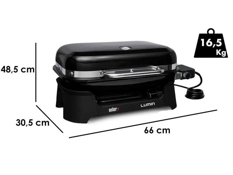 Weber Lumin Black - Barbecue électrique portable
