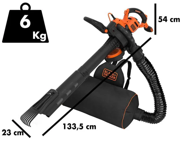 Black & Decker BEBLV301-QS - Souffleur aspirateur électrique à feuilles 3 en 1