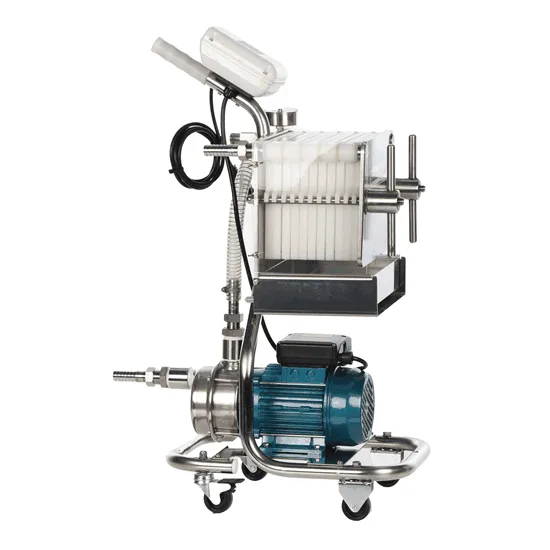 Tellarini CrystalPro Oil 10 - Filtre à plaques pour l'huile sur chariot - Pompe INOX