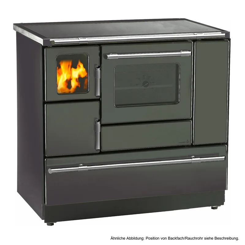 Wamsler K 138 F Cuisinière à bois à droite cachemire mat avec plaque vitrocéramique