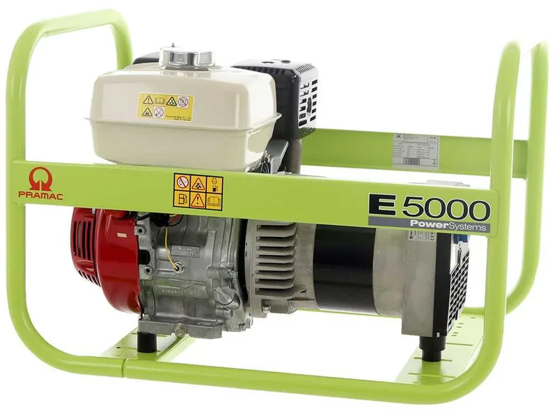 Pramac E 5000 - Groupe électrogène 4.6 KW monophasé à essence - avec moteur Honda GX 270