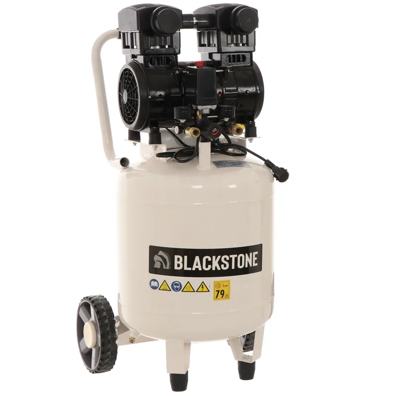 BlackStone V-SBC50-15 - Compresseur d'air silencieux oilless - Moteur 1.5 CV - 50 Litres - Vertical