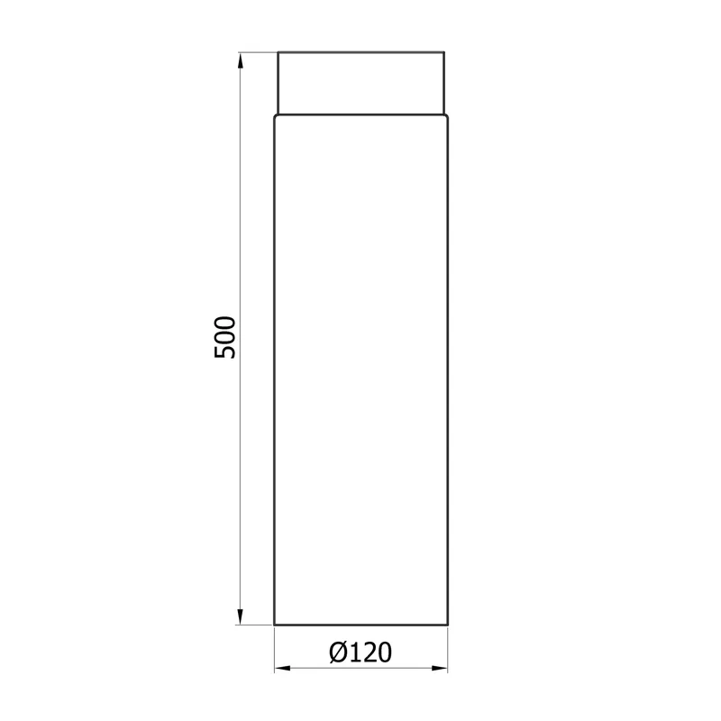 Raik Basic tuyau de fumée 120 mm gris fonte L : 500 mm pour tuyau de fumée / conduit de fumée