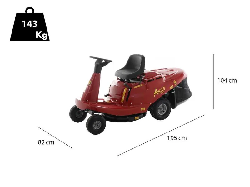 Eurosystems asso 67 Mini rider - Tracteur tondeuse rider - Moteur loncin 352 cm3 - 7.2 Kw