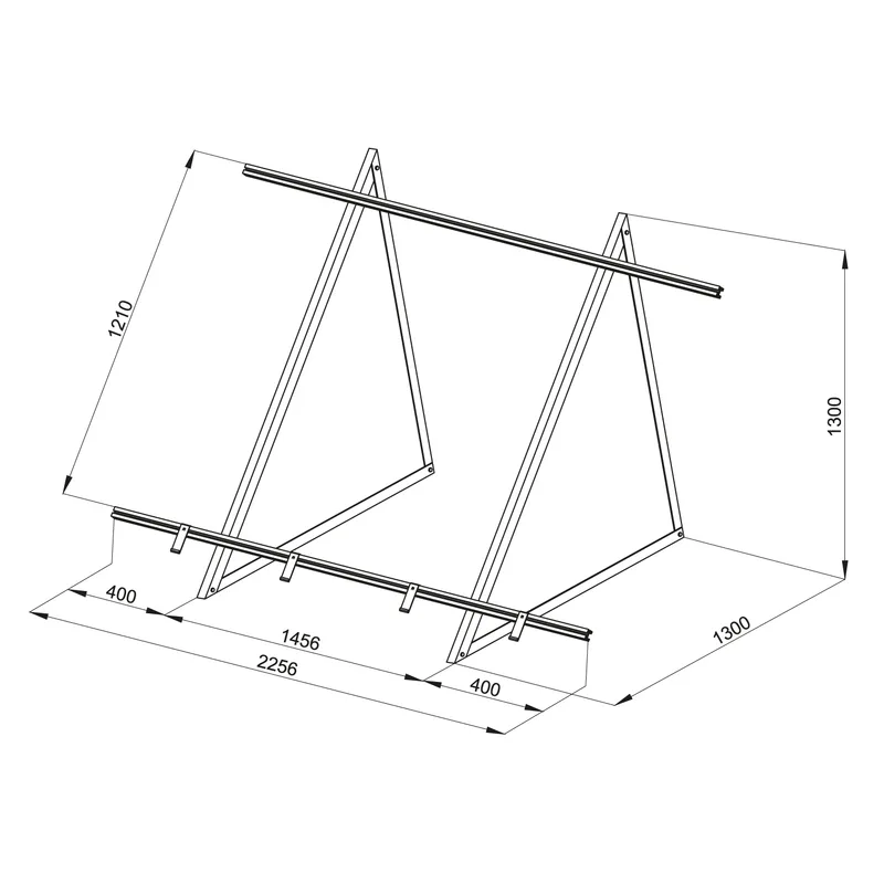 Sunex Kit de montage pour toit plat pour 2 capteurs solaires plats AMP 2.0
