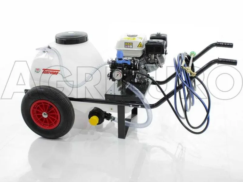 Groupe motopompe de pulvérisation Comet MC 25 - Honda GP 160 et chariot avec cuve 80 L