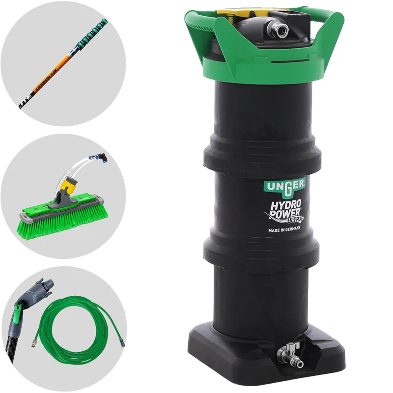 Unger Hydropower Ultra Expert L DI - Kit de nettoyage pour vitres et panneaux photovoltaïques - Perche nLITE Carbon 24K 170-860 cm