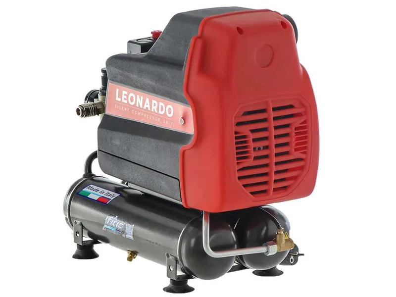 Fiac Leonardo - Compresseur d'air électrique portatif monophasé silencieux, oil-less - Moteur 1 CV - 6 L