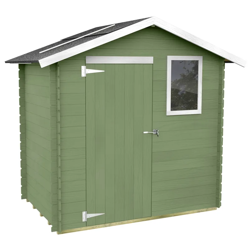 Alce Livia 198x130 vert - Abri de jardin en bois - Avec fenêtre frontale - 198x130x205 cm