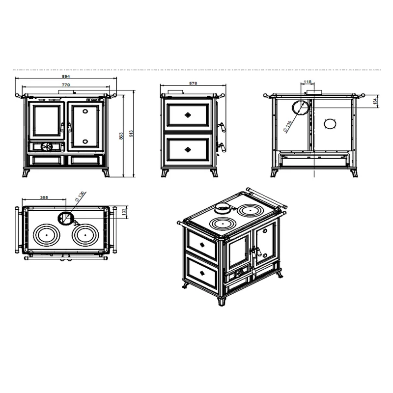 Thermorossi cuisinière à bois Klarissa Evo6