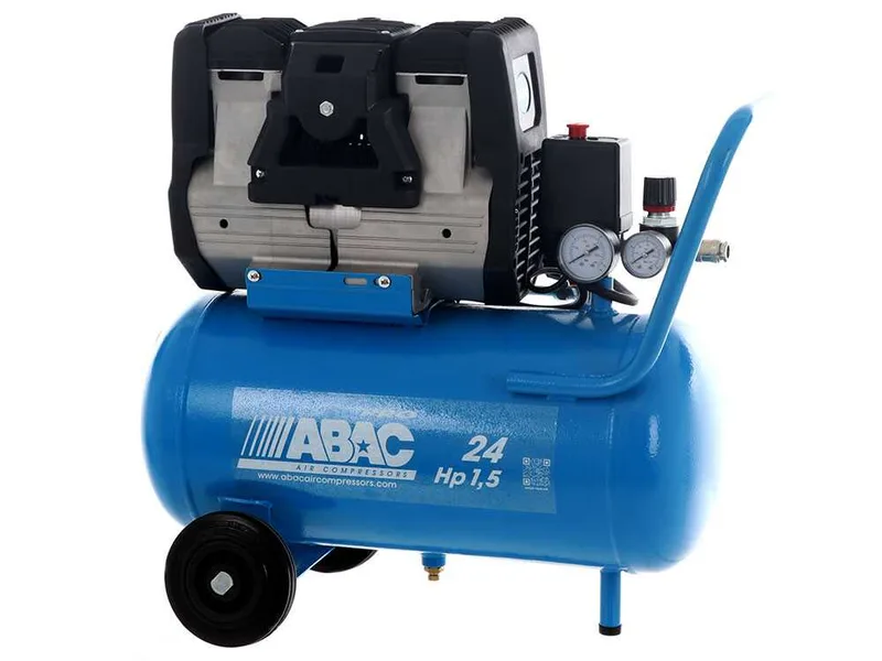 Abac pole position OS15P - Compresseur d'air électrique monophasé silencieux, sans huile - Moteur 1,5 CV - 24 litres