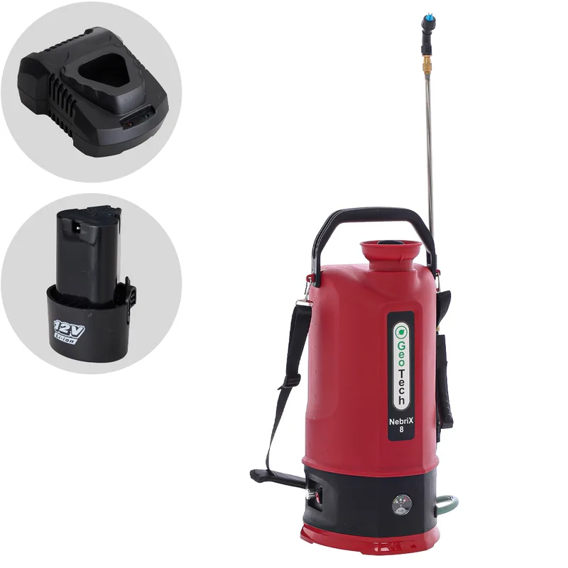 GeoTech NEBRIX 8 - Pompe de pulvérisation électrique à batterie - 8 litres - 12 V 2.6 Ah