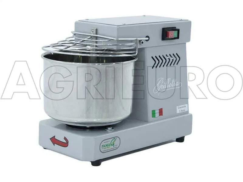 Pétrin à spirale électrique - Famag Grilletta IM 5 Color - Grise 5 kg - 8 L