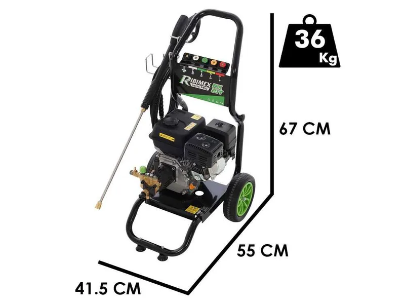 Ribimex RX21T - Nettoyeur haute pression thermique - 200 bar 678 l/h - Moteur Loncin à essence 196 cm³