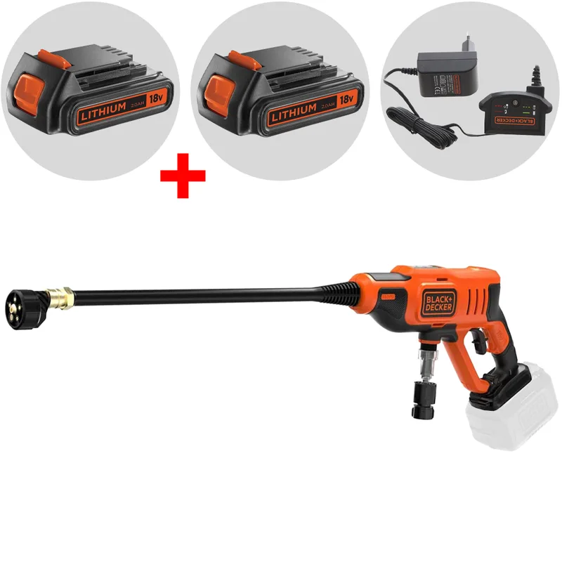 Pistolet à batterie Black & Decker BCPC18D1 + une batterie 18V 2Ah - buses 5 en 1