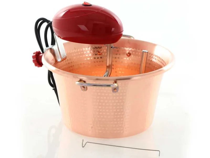 Chaudron électrique en cuivre martelé pour polenta Macom Polentino base plate 4W