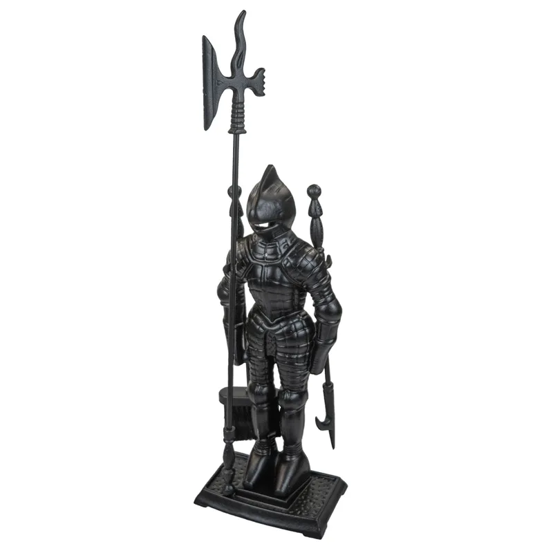 Raik assortiment de cheminée chevalier Hubert, noir, 4 pièces