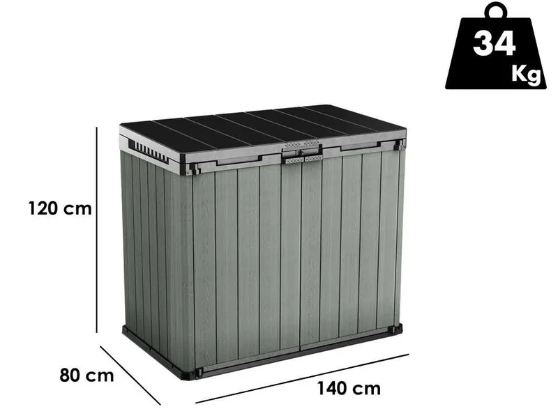 Keter Store it Out Darwin vert - Coffre à outils de jardin - 140 x 80 x 120 cm
