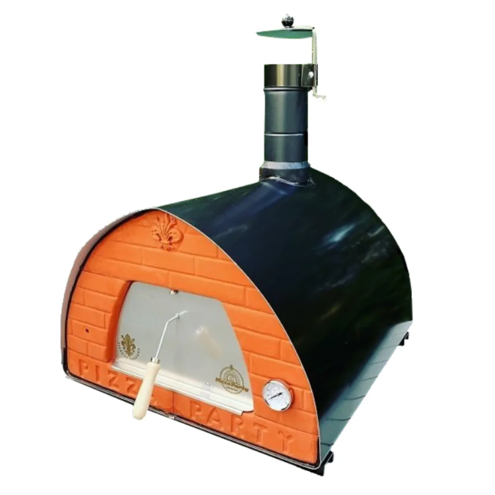 Pizza Party 70x70 - Four à pizza à bois d'extérieur - Chambre de cuisson 60 x 60 cm - Sole en biscotto réfractaire