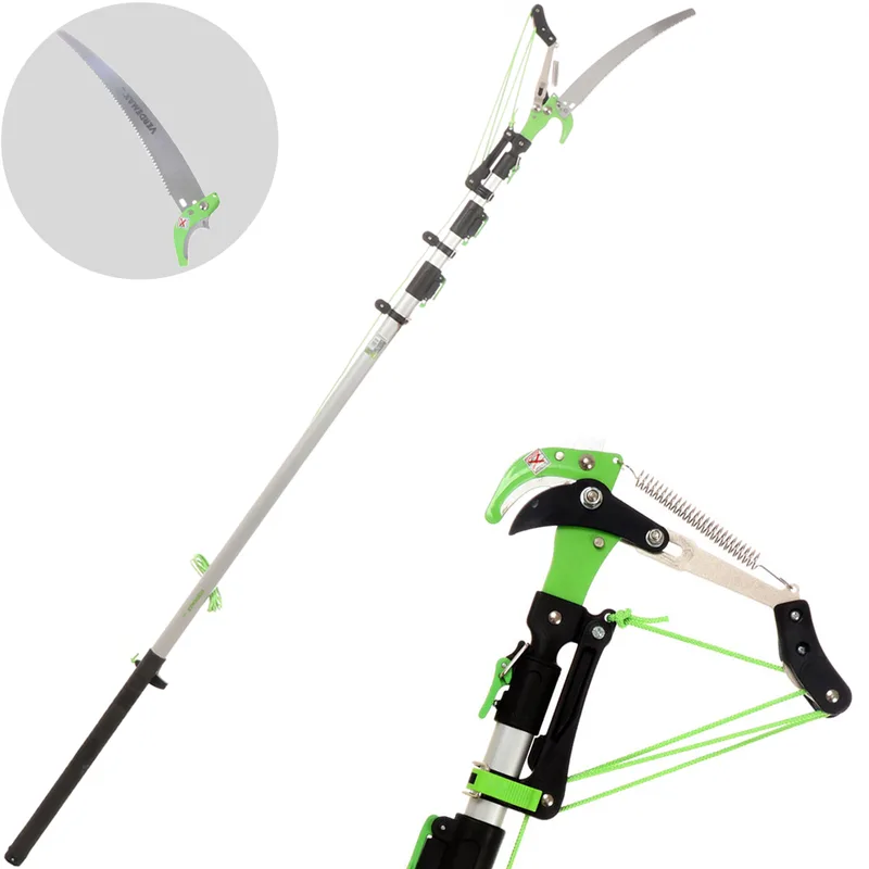 Verdemax - Échenilloir avec scie et perche télescopique à 3 sections de 130-310 cm
