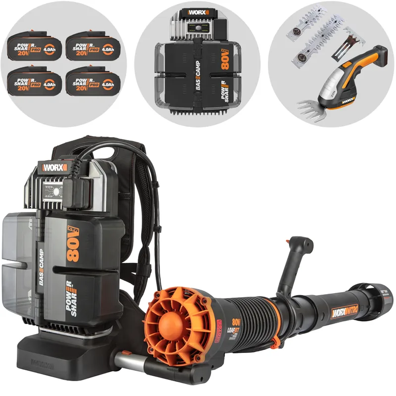 Worx Nitro WG572E - Souffleur à dos à batterie - 4x20V/4Ah