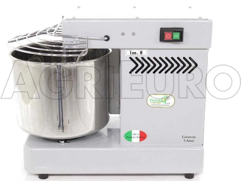 Pétrin à spirale électrique Famag IM 8 avec capacité de pétrissage de 8 KG - Gris