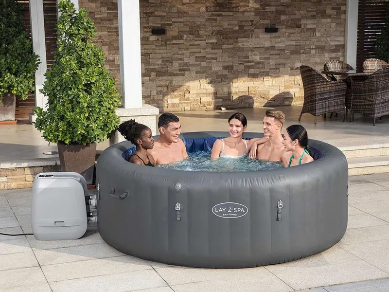 Bestway Lay-Z-Spa Santorini HydroJet 6001T - Ø216x80 cm - Spa gonflable à hydromassage