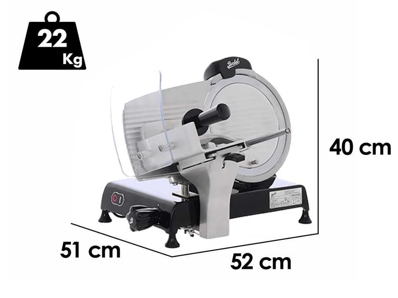 Berkel Red Line 250 Noire - Trancheuse avec lame en acier de 250 mm