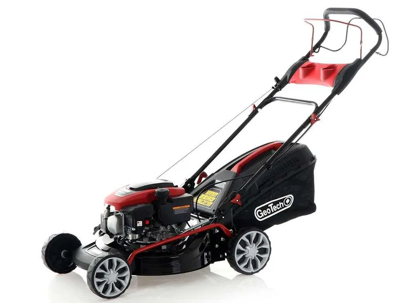 GeoTech S46-150 BMSG - Tondeuse à gazon thermique tractée - 4 en 1 - Coupe 46 cm