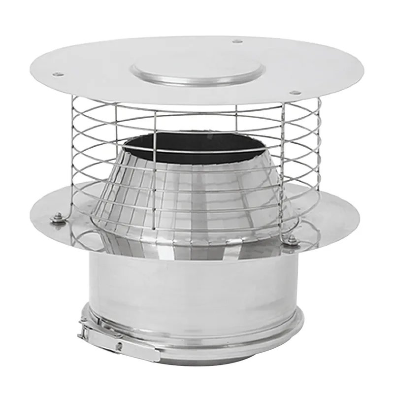 Opsinox conduit de cheminée en acier inoxydable 130 mm avec chapeau de terminaison et amplificateur de tirage KV