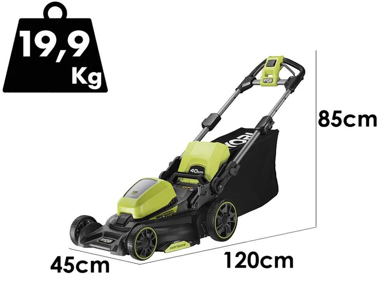 Ryobi RY36LM40A-140 - Tondeuse à gazon à batterie - MAX POWER 36V/4Ah - Largeur de coupe 40 cm