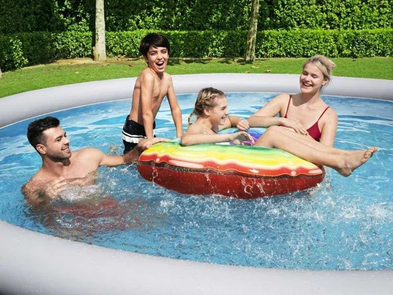 Bestway FAST Set 57372 - Ø457x107 cm - Piscine gonflable + pompe de filtration 29 W et échelle