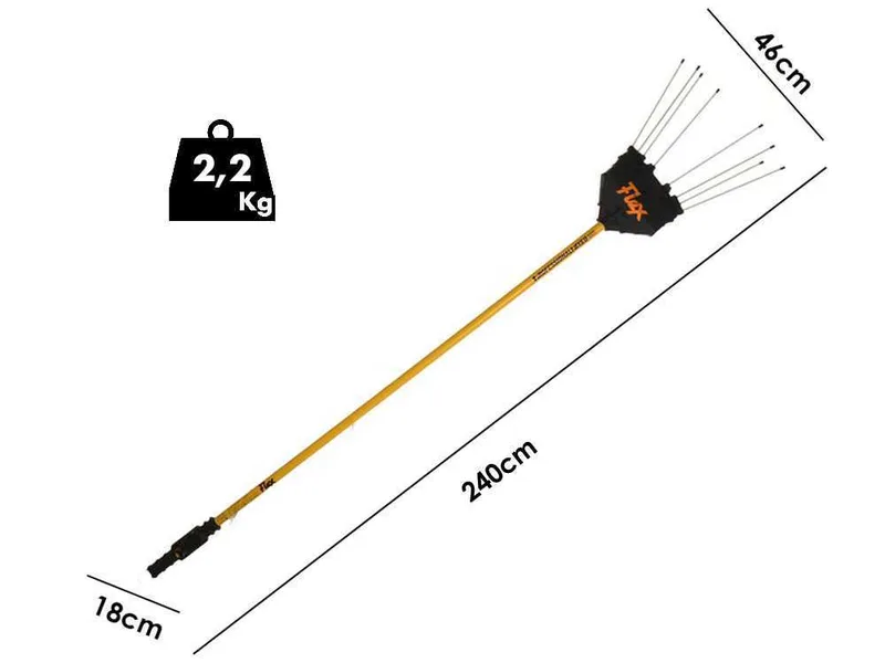 Oliviero Flex PPF Fisso - Peigne vibreur à batterie au lithium - Perche en aluminium fixe 240 cm