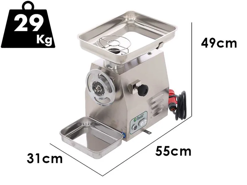 FIMAR 22RG - Hachoir à viande électrique - 400 V - 1,5 CV - Groupe de hachage en aluminium - Avec inverseur de marche