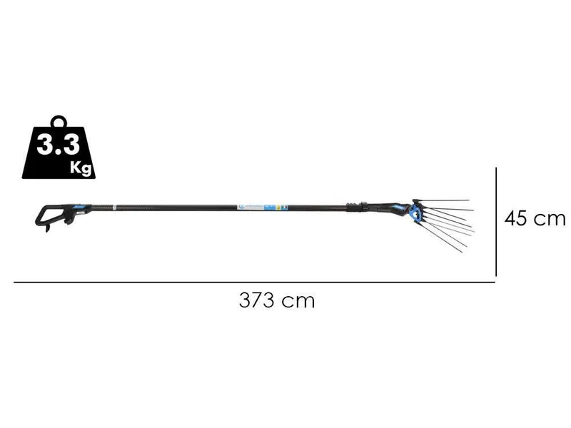Campagnola master plug-in - Perche en Carbone et aluminium - 288 - 373 cm - Peigne vibreur électrique à batterie - 21.6v 5Ah