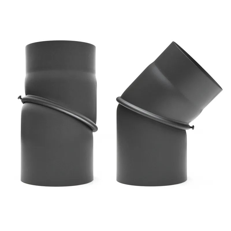Raik Basic coude de tuyau de fumée 120mm gris fonte 0–45° sans porte pour tuyau de fumée / conduit de fumée