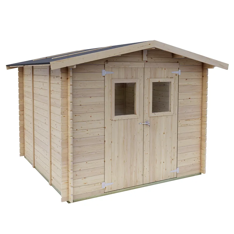 Alce Iris 249 x 249 cm – Abri de jardin en bois - Avec fenêtres et porte double battant – 249 x 249 x 207 cm