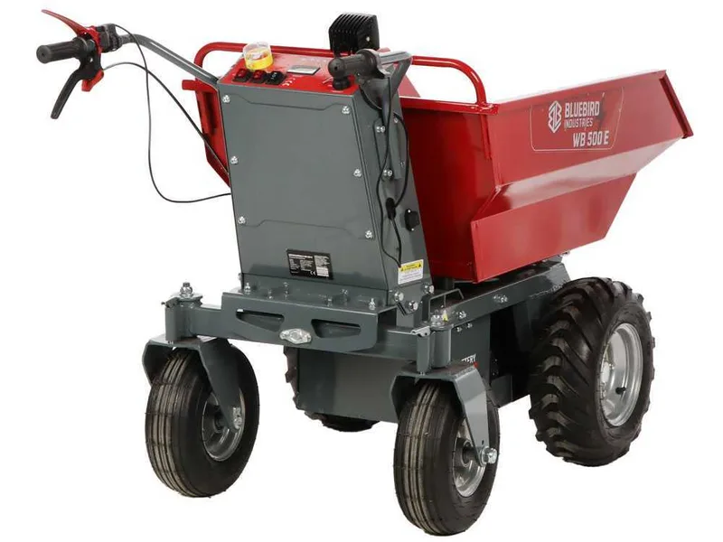 Blue Bird WB 500E - Brouette motorisée sur batterie - 48 V 32 Ah - Benne dumper