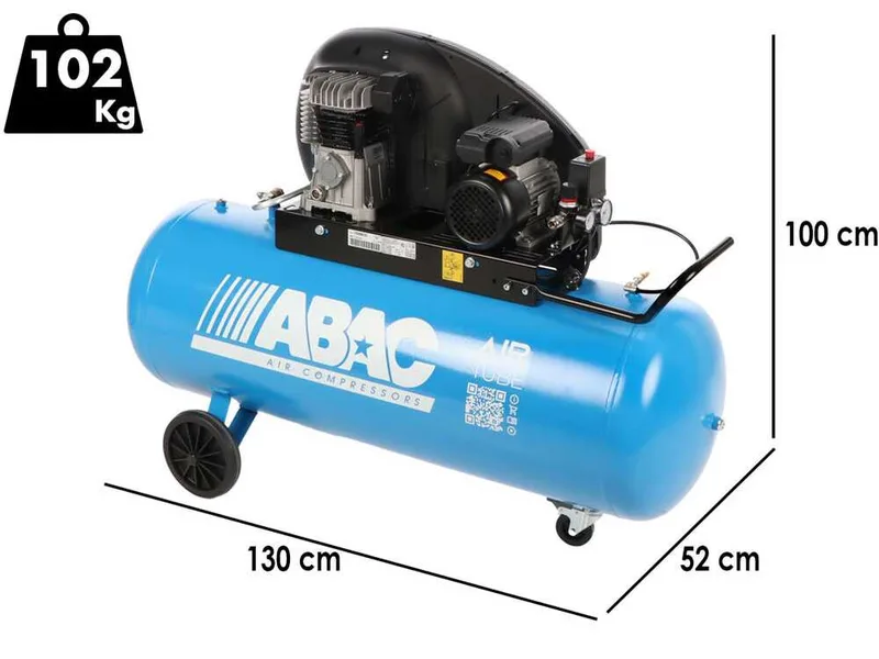 ABAC EXTA39B 270 CM3 - Compresseur d'air électrique monophasé à courroie - Moteur 3 CV – 270 L