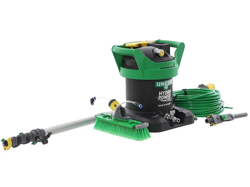 Unger Kit Hydropower Ultra S - Kit de nettoyage pour vitres et panneaux photovoltaïques - Perche télescopique en aluminium 171-600 cm
