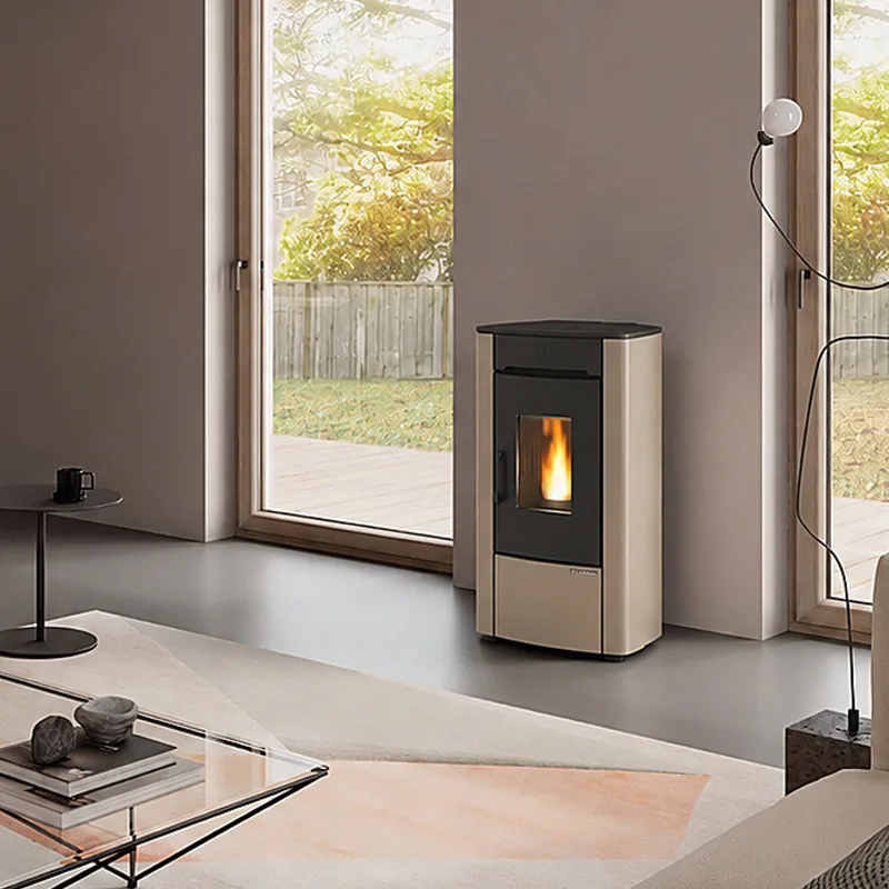 Extraflame Angelica Junior Poêle à pellets taupe mat – façade fonte, Wi-Fi