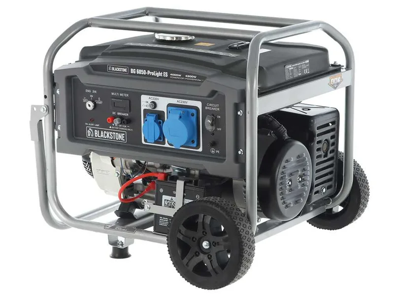 BlackStone BG 6050 - Groupe électrogène sur chariot à essence avec AVR et dem.électrique 4.3 kW - Continue 4 kW Monophasé
