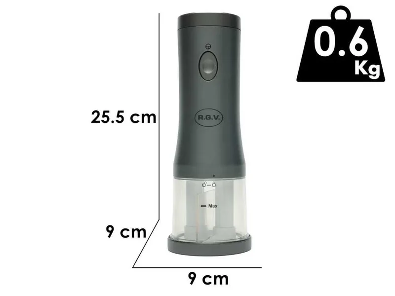 RGV Cheesy Grise - Râpe électrique de table sans fil - 30 W