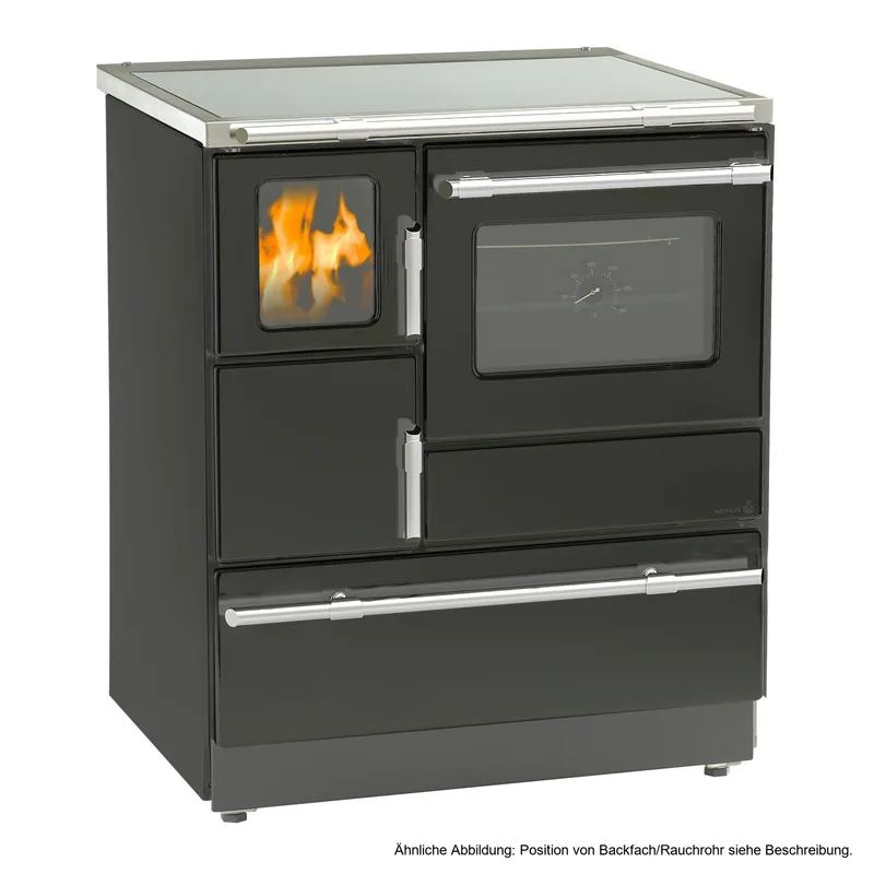 Wamsler K 128 F Cuisinière à bois à gauche cachemire mat avec plaque vitrocéramique