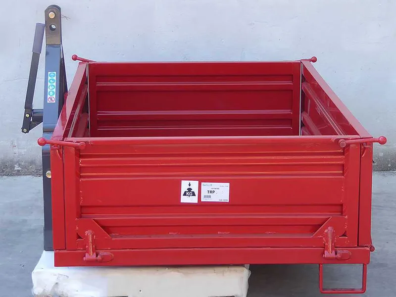 Benne 3 points pour tracteur GeoTech TRP 180 - Basculante - 3 ridelles amovibles