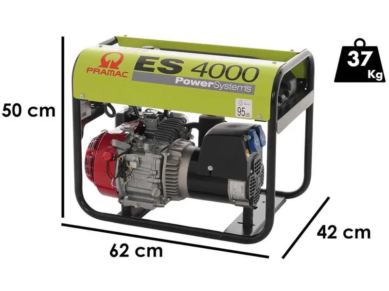 Pramac ES4000 - Groupe électrogène 3,1 kW - Courant Continu 2,6 kW monophasé