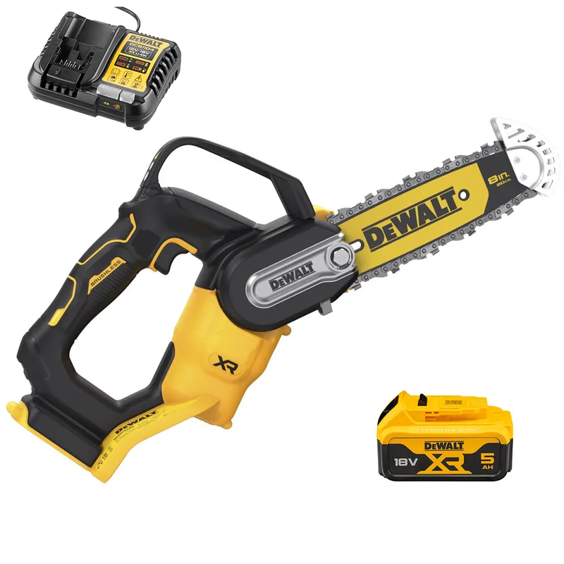 DeWalt DCMPS520P1-QW - Tronçonneuse de taille électrique 18V 5Ah - Guide de 20 cm