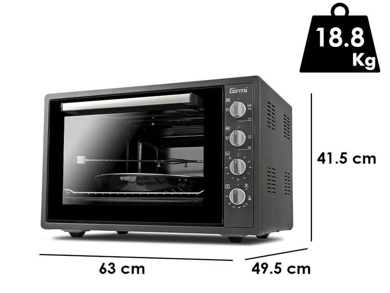Girmi FE58 - Four électrique ventilé avec rôtissoire 58 L 1800 W
