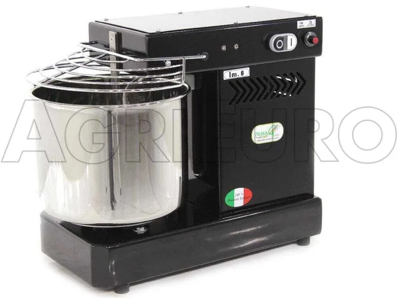 Pétrin à spirale à 10 vitesses avec moteur électrique Famag IM 8 - 8 KG - Noir